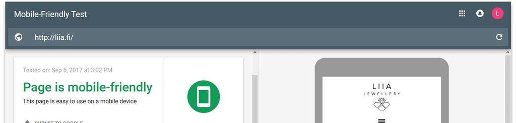 22 5.3 Mobile-Friendly Test Kuva 17. Mobiilitestin tulosnäkymä.