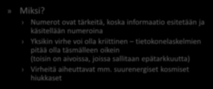 tietokonelaskelmien pitää olla täsmälleen oikein (toisin