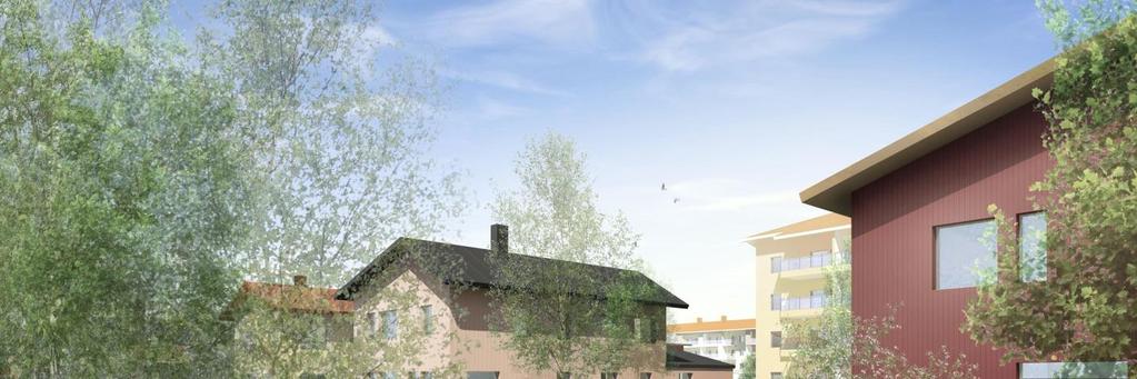 002261/ Kulleropuisto, 15.5.2017 23/ 46 Kuvasta näkee millä tavalla 4-kerroksiset talot näkyvät uusien pientalojen takaa. Sito Oy. 4. ASEMAKAAVAN KUVAUS 4.