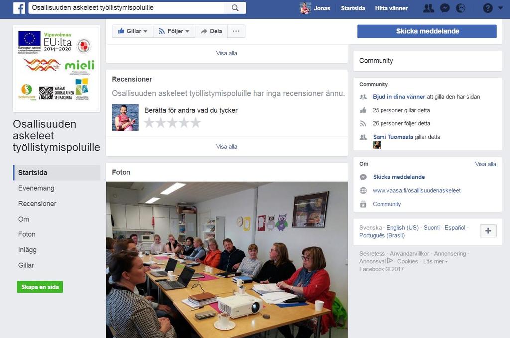 Facebook-sivut Osallisuuden askeleet