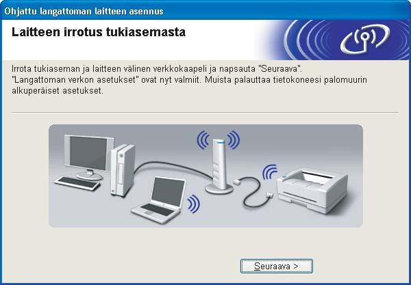 Kirjoitinohjaimen asennus Langaton verkko Jos haluat määrittää muita kuin WEP-avaimen 1, napsauta Lisäasetukset. Jos et tiedä verkon todentamis- ja salausasetuksia, ota yhteys verkonvalvojaan.
