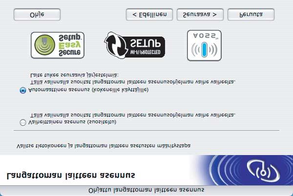 Kirjoitinohjaimen asennus 7 Valitse Automaattinen asennus (kokeneille käyttäjille) ja osoita sitten Seuraava. 8 Tarkista näyttöön tuleva viesti ja osoita Seuraava.