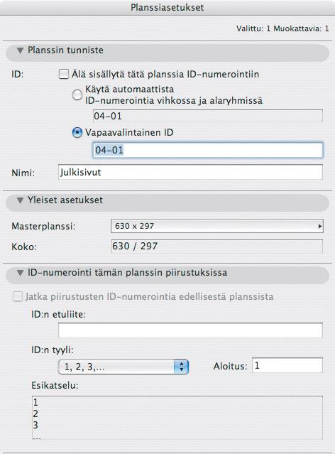 KO. - 3 1.6 Asetukset 1.6.1 Kynäyhdistelmä Jokaisella piirustuksella on kynäyhdistelmä, jolla se tulostuu.