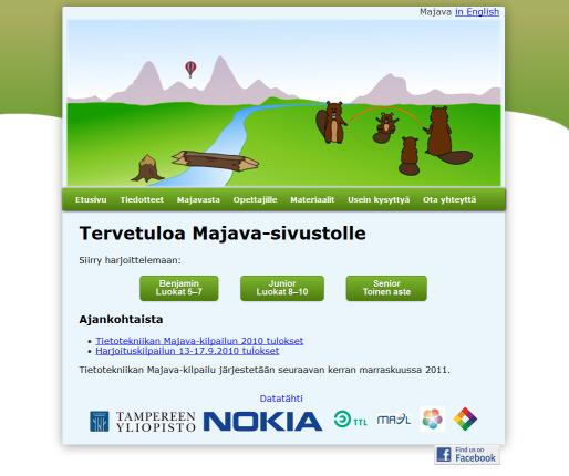 Majava3 Overview Our project group worked on Majava site (www.majava-kilpailu.fi). Majava (Beaver) is an annual Informatics and Computer Science competition for students of different ages.