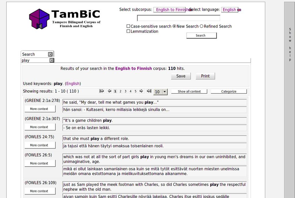 TamBiC2 Overview Over the years, Mr. Cooper has carefully selected and gathered a collection of texts in both English and Finnish language.