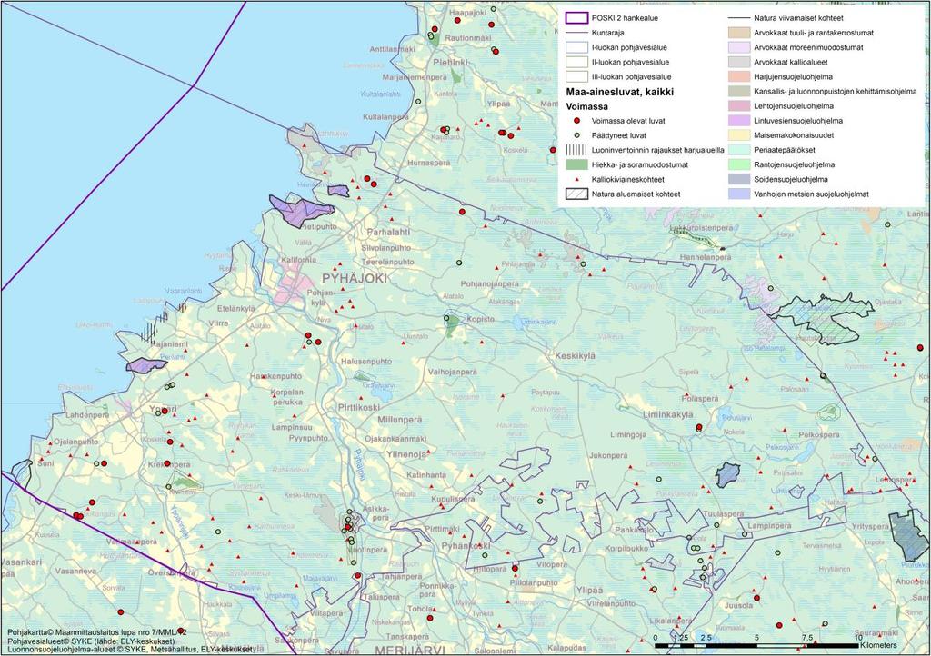 27 Kuva 17. Pyhäjoen kunta. 6.6 Pyhäntä Pyhännän kunnassa sijaitsee lähes puolet projektialueen hiekka- ja soravarannoista. Kunnan alueella on kaksi isoa luode-kaakkoissuuntainen pitkittäisharjujakso.