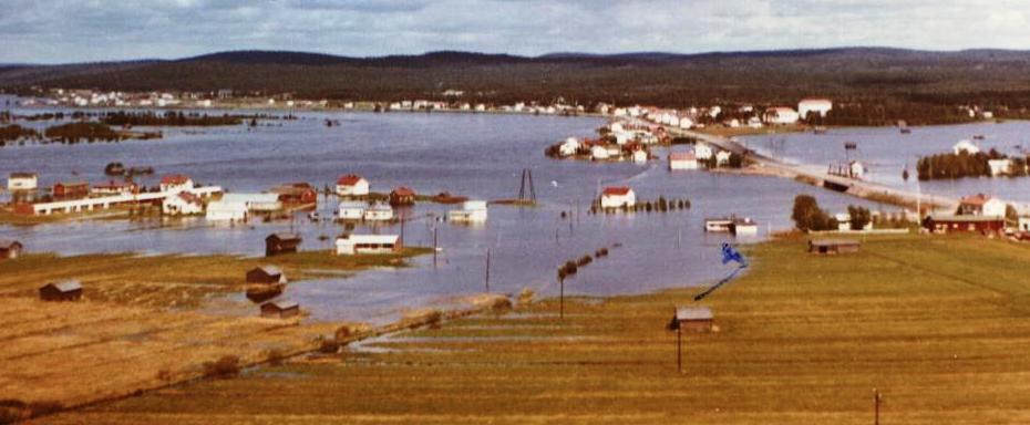 Vuoden 1968 tulva Pellossa. (Esko A. Ylitalo) Miten tähän on tultu? Tulvadirektiivi voimaan 26.11.