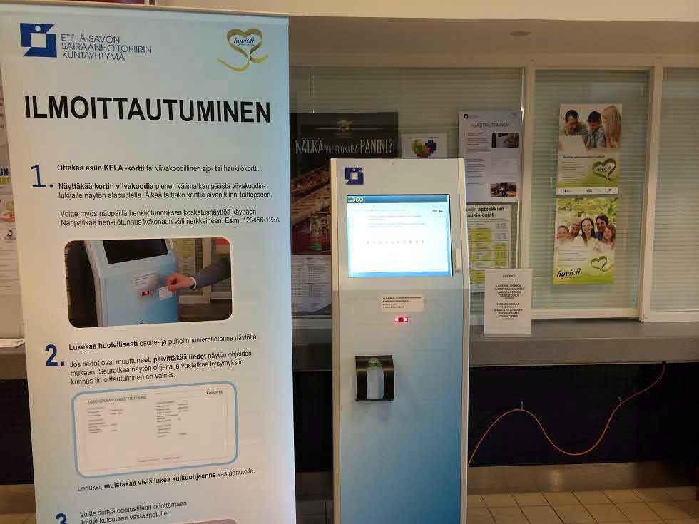 Nyt ilmoittautumislaitteella sairaalassa