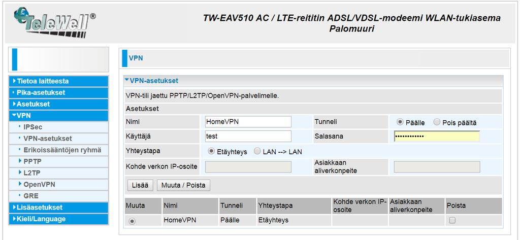 TW-EAV510AC-LTE OpenVPN ohjeistus OpenVPN Remote Access Android -puhelimen ja TW-EAV510 välille.