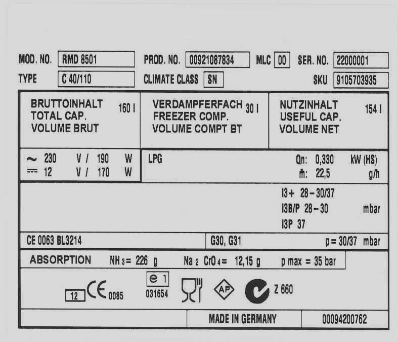 Modellbeskrivning 3.0 Modellbeskrivning 3. Modellbeteckning Exempel: RM D 8 5 0 5 Djup : 0 = Standard 5 = + 55mm 6 = + 65mm 5 = Bredd 523mm 3.