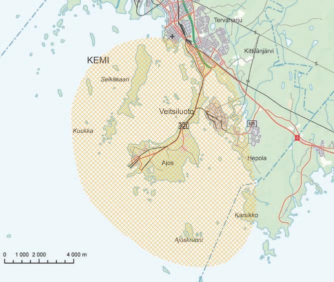 6.3 Ehdotus vaikutusalueen rajaukseksi Tarkastelualue pyritään ympäristövaikutusten arvioinnin yhteydessä määrittelemään niin suureksi, ettei merkittäviä ympäristövaikutuksia voida olettaa ilmenevän