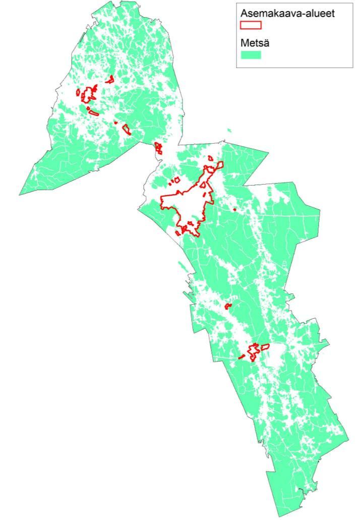 Seinäjoki Maapinta-ala 1 469 km² Vesistöjä 38 km² Metsää 989 km 2 (67%) Kaupungin om:ssa 67 km 2 Yleiskaavoitettuja alueita 319 km 2 (22%)