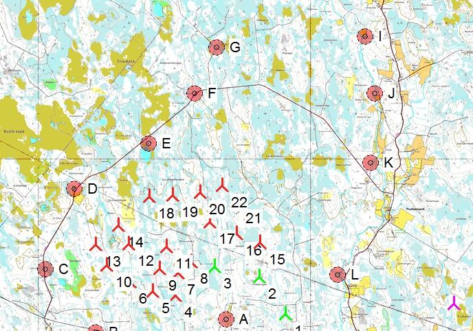 DECIBEL - Main Result WindPRO is developed by EMD International A/S, Niels Jernesvej 1, DK-922 Aalborg Ø, Tel. +45 96 35 44 44, Fax +45 96 35 44 46, e-mail: windpro@emd.dk WindPRO version 2.9.269 Nov 213 28.