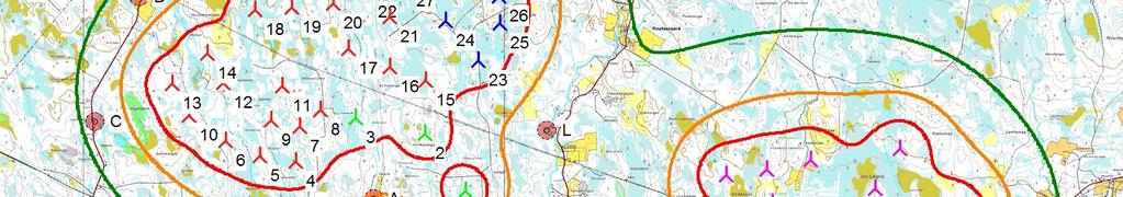 269 DECIBEL - Map 8, m/s Calculation: Yhteisvaikutukset VE2 39 x V126 x HH137 (15,9