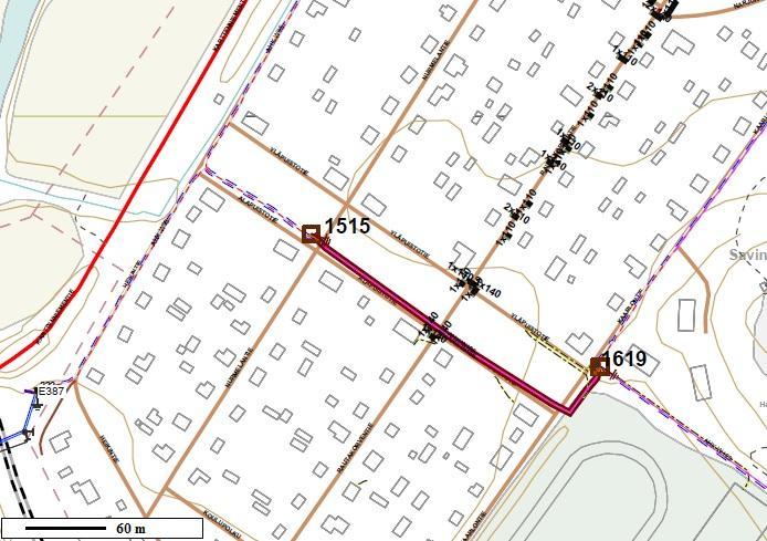 36 Kuva 12. Muuntamoiden M1515 ja M1619 keskijännitekaapelointi.