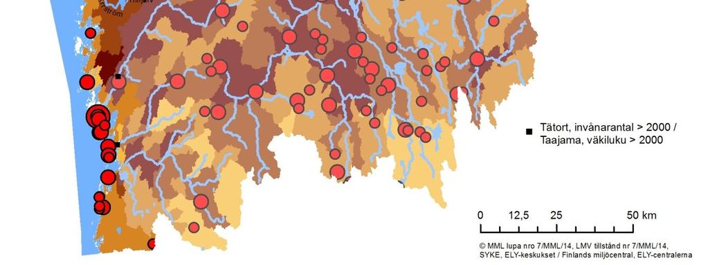 Yhteensä puhdistamoissa puhdistetaan noin 110 000 asukkaan ja kahden suuremman teollisuuslaitoksen jätevedet.