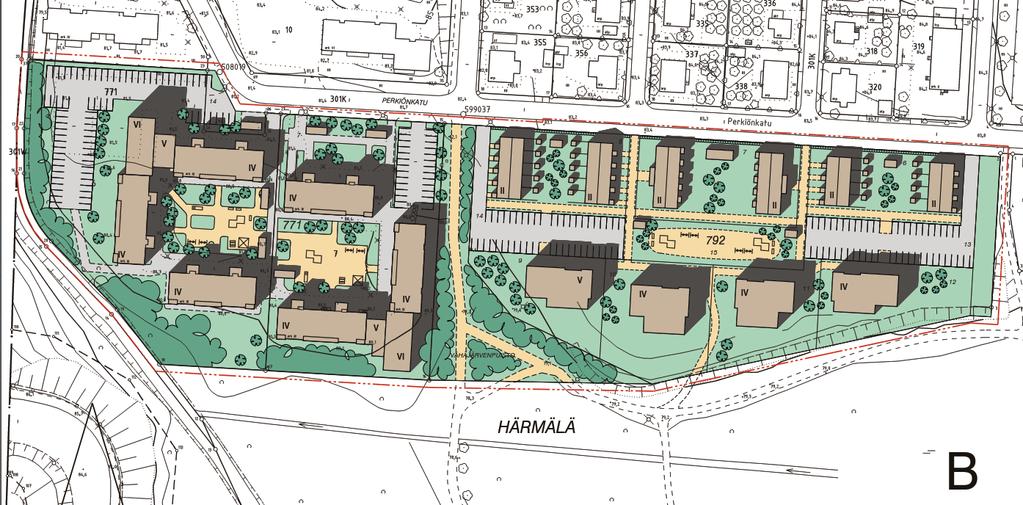 3 (10) 3 HYDROLOGINEN TARKASTELU 3.1 Maankäytön muutokset Selvitysalueen maankäytön muutosta ja vaikutuksia on arvioitu asemakaavaluonnoksen perusteella (Kuva 3).