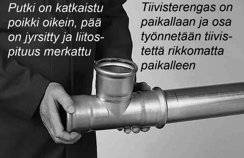 Katkaisussa putki ei saa lämmetä, haponkestävän teräsputken väri ei saa muuttua putkea katkaistaessa.