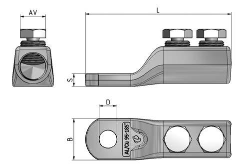 Al-Cu 185-300 48-56 Nm (185-300 mm 2 ) 12,5 22 123 34 10 300 3 D AV B S Ruuvattava Al-jatkoliitin ORJA Ruuvattava jatkoliitin ORJA soveltuu alumiinikaapeleiden jatkamiseen