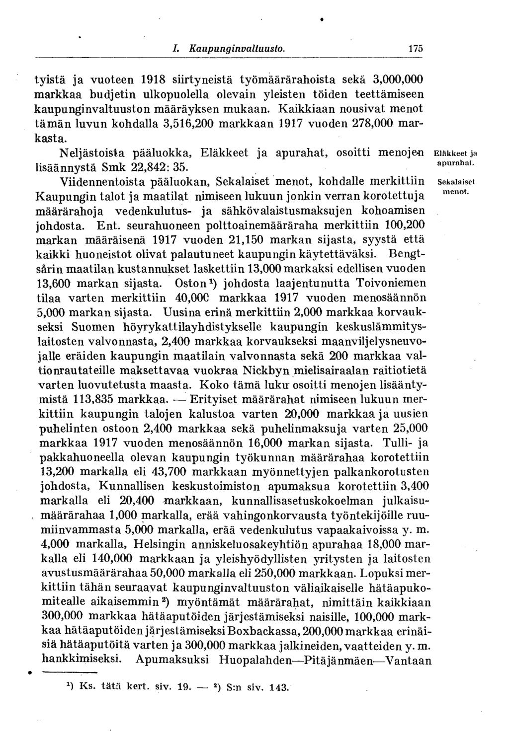 # I. Kaupunginvaltuusto.