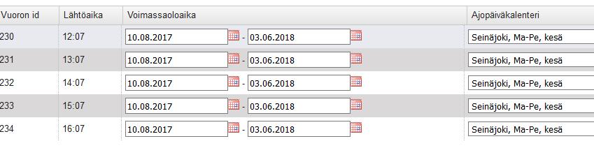 tallentaa Luodaan RAE-työkaluun uusi välilehti nykyisten (reitit, ajopäiväkalenteri) lisäksi.