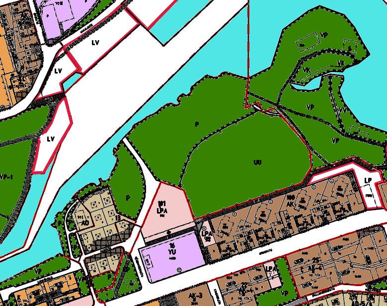 Muutosalueella on voimassa kolme eri asemakaavaa vuosilta 1946, 1973 ja 2004.