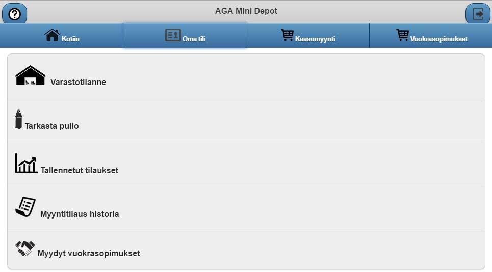 Oma Tili Päätoiminnot Näyttää pullovarastosi varastosaldon ja automaattitäydennyksen tilauspisteet tuotteittain VINKIT Tarkasta