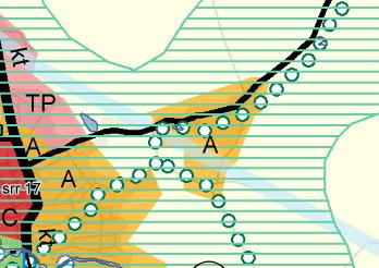 alueelle on kaavoitettu puistoaluetta (VP), teollisuusaluetta (T) sekä ympäristö ja ulkoiluarvoja sisältäviä Maa- ja metsätalousalueita (MY, MU).