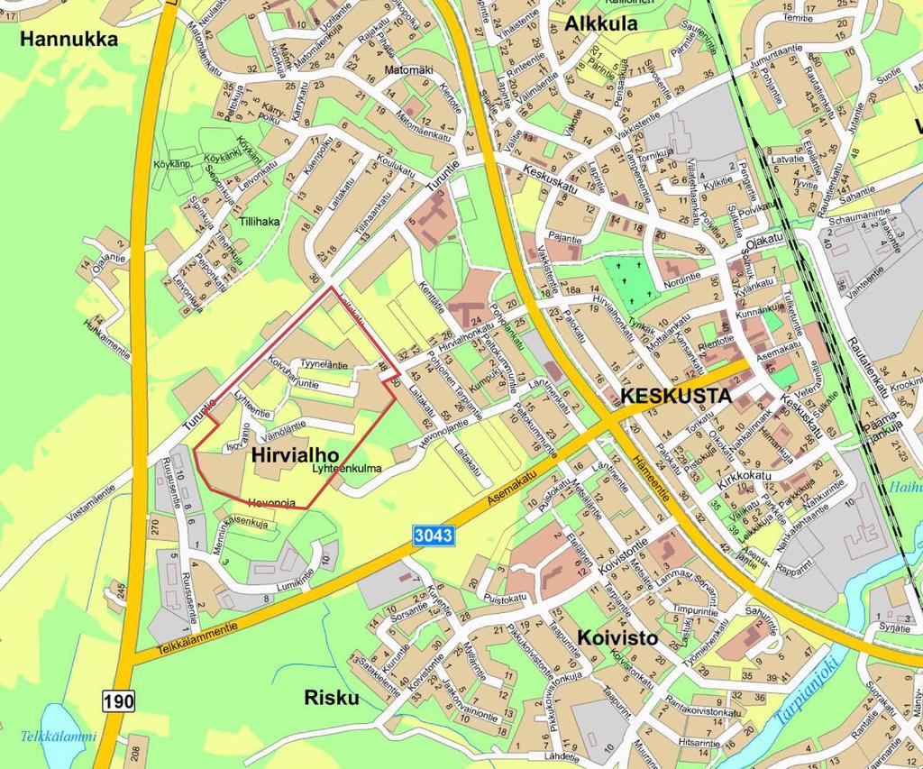 1. Suunnittelualue Asemakaavan muutos koskee Akaan Viialassa sijaitsevaa Tolvilan Turuntien etelänpuoleista aluetta. Kaavamuutosalueen pinta-ala on noin 21 hehtaaria.