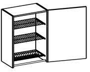 896 595mm x 595mm x 710mm SMH/100 996-2 hyllyä - 2 soviterimoja (SR/10) Hyllykaappi kaksiosaisella pituus