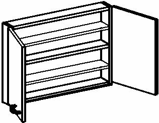 600-1 kiinteä hylly - oven korkeus 530mm