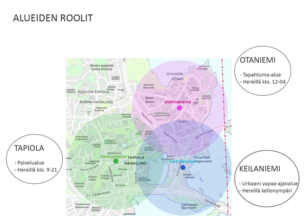 Pohdimme yksittäisten alueiden roolia ja niiden merkitystä koko T3-alueella.