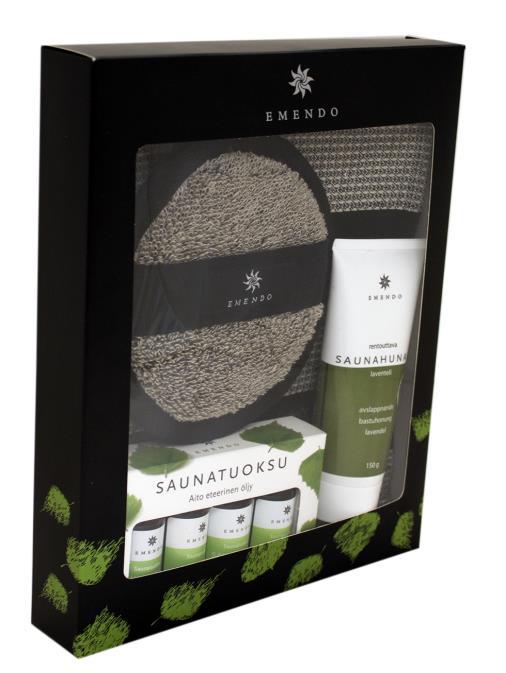 Saunasarjassa Eukalyptus, Koivu, Savusauna ja Terva 10 ml.