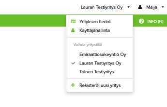 3. Käyttäjätunnukset Pääkäyttäjä hallinnoi käyttäjiä sekä yrityksen tietoja ja tilauksia. Pääkäyttäjä voi luoda uusia käyttäjätunnuksia ja antaa käyttäjille käyttöoikeuksia.