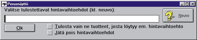 6.2003 Tuoterekisterin hintakate listausta parannettu. 30.9.