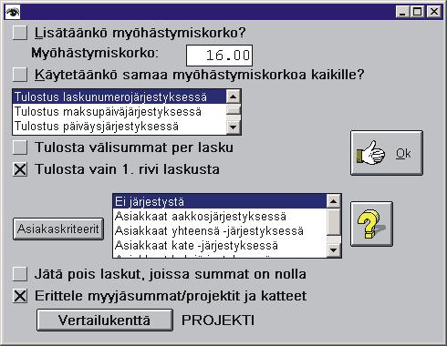 5.3.2004 Reskontralistaukset voidaan ottaa useammassa eri järjestyksessä. 22.3.2004 Postituslistan osoitetarraan voi tulostaan viivakoodin myös numerona.