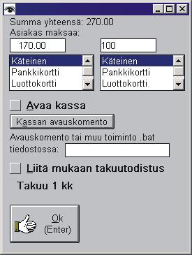 2006 Kpl -kentässä on pistenappi, jolla saadaan samanlaiset toiminnot (laskukaava, pinta-ala ja aikalaskenta) kuin asiakasrekisterin Tapahtumat/reskontra -taulukossa. 16.8.