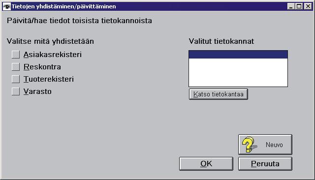 2005 Mikäli muutat käsin projektiasetuksia ne voi helposti tallentaa painamalla Päivitä nämä tiedot. 2.7.