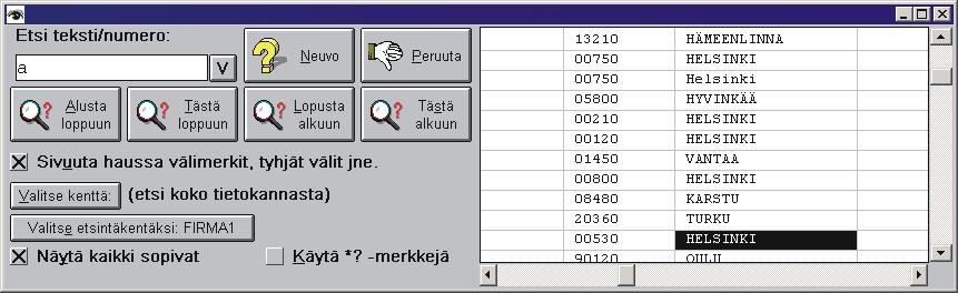 24.6.2008 Konversio csv -> dbf3 mahdollisuus. Varakopiointi-ikkunassa hakemisto voidaan valita helpommin. 1.7.2008 Tietokannan muokkaus/korjaus -ikkunassa parannuksia.