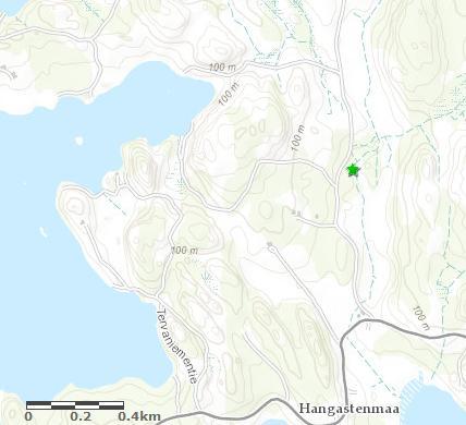 Luonnonmuistomerkki sijaitsee Ristiinassa ja on helposti