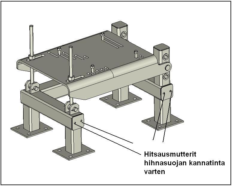 TAMPEREEN AMMATTIKORKEAKOULU OPINNÄYTETYÖ 46 (66) Kuvio 40: Hinhasuojan kannattimien kiinnityspaikat moottoripedissä 7.