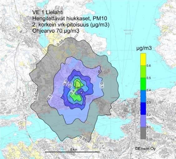 Tammervoima 2010 LIITE 5 LIITE 5. HENGITETTÄV ÄT HIUKKASET (PM 10 ) - VE 1- VE 4a Kuva 9.