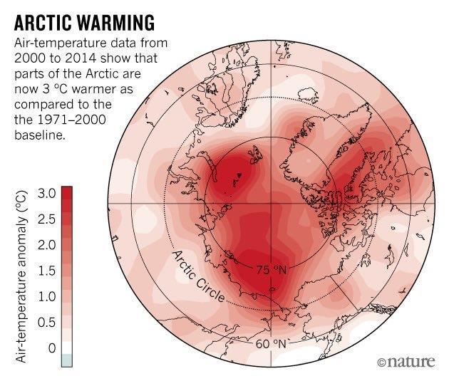 Arctic areas are warming faster than the rest of the