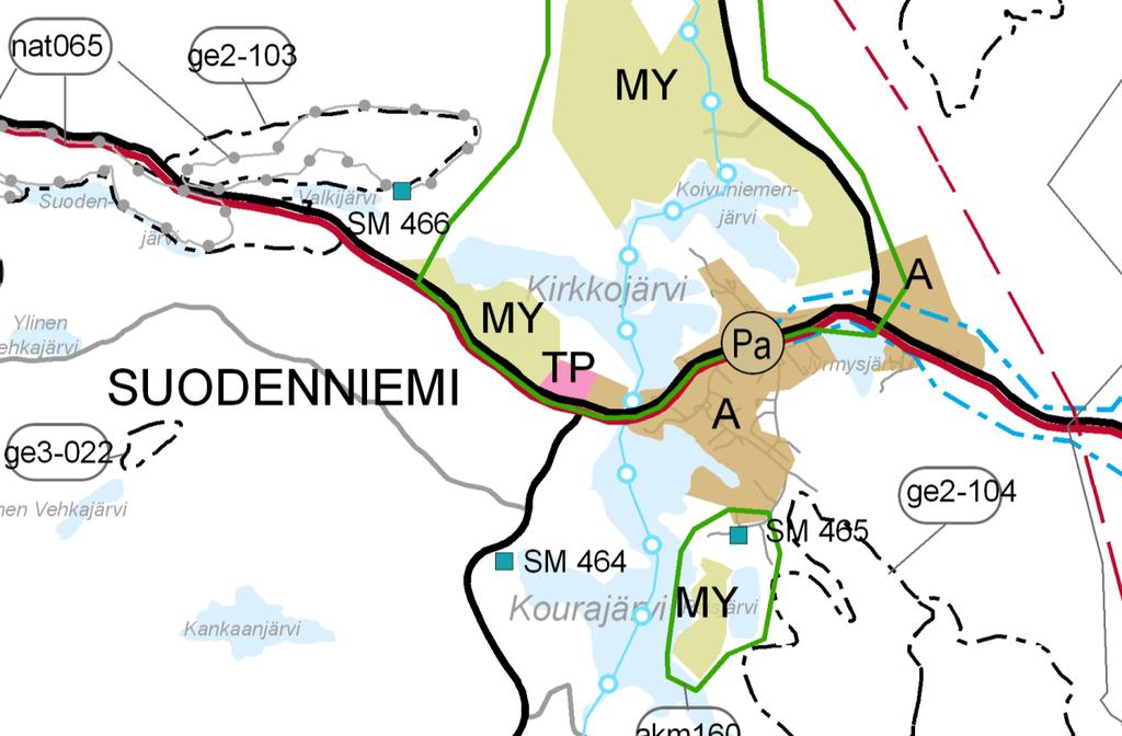 Ote Pirkanmaan 1. maakuntakaavasta. Kaava-alueen sijainti ympyröity.