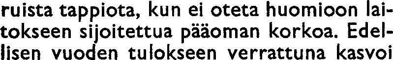 40. LAITOKSEN TALOUS Linja-autokannan kasvu, mikä lisäsi pääoman poistoja noin 0,82 mmk. Laitoksen taloudellinen tulos vuodelta 1969 osoittaa 25 636489,21 markan suutappio 1 521 383,09 markkaa.