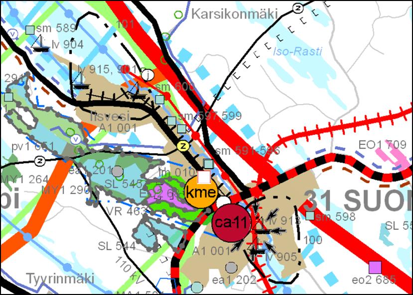 Kuva 2. Ote maakuntakaavasta.