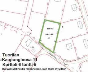 Myytävät tontit Etelä-Tuorilassa korttelit Kiinteistöt myydään