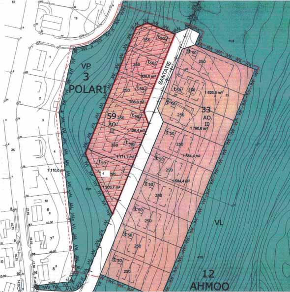 Myytävät tontit Polarilla Santie kortteli 9 Myyty Osoite Kortteli Tontti m² k-m²