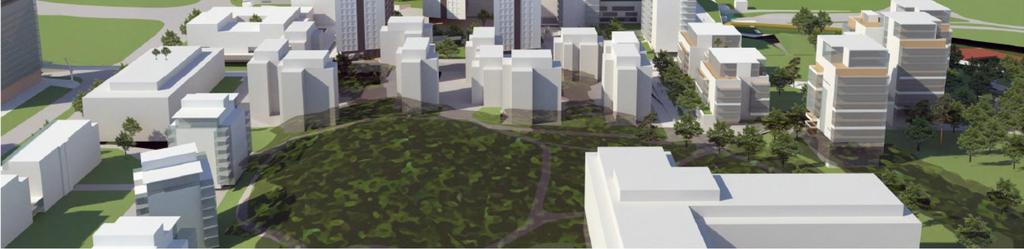 kaupunkirakennetta. Itäpuoleisen osan ns. 1-vaiheen kaavamuutoksessa mahdollistettiin pohjakerroksiin liikekeskustiloja ja niiden päälle asuintornit.