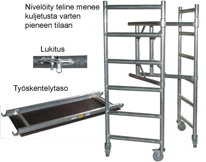 Työtelineiden yhteyteen asennetaan suojakaiteita ja tarvittaessa myös suojaverkkoja.